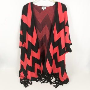 Oversized Striped Poncho